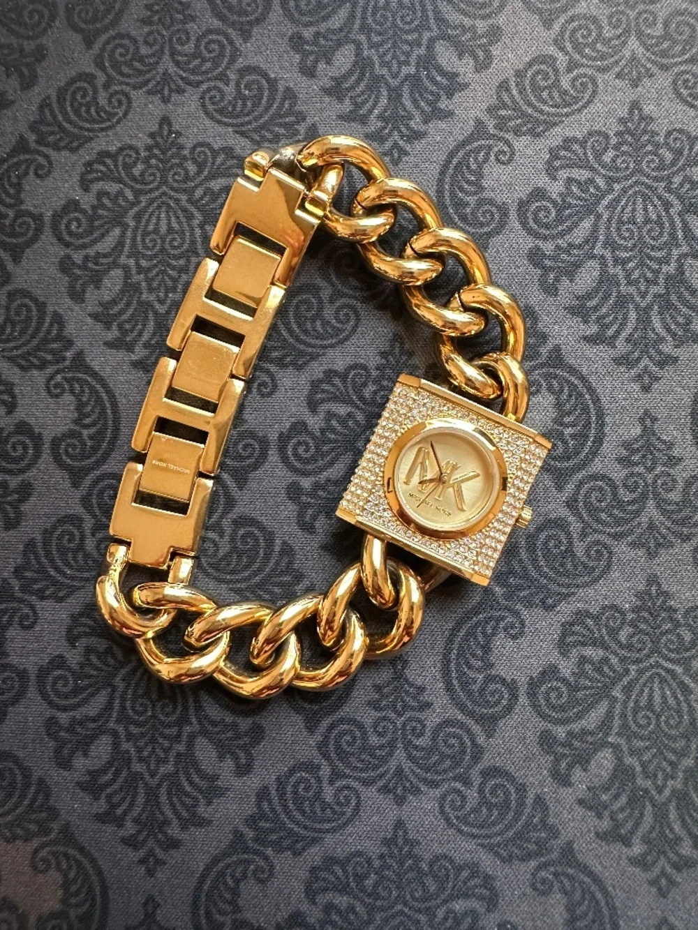 Michael Kors MK4711 Mini Lock Pavé Gold Chain Watch